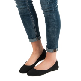 Ideal Shoes Crne tekstilne balerinke crna 2