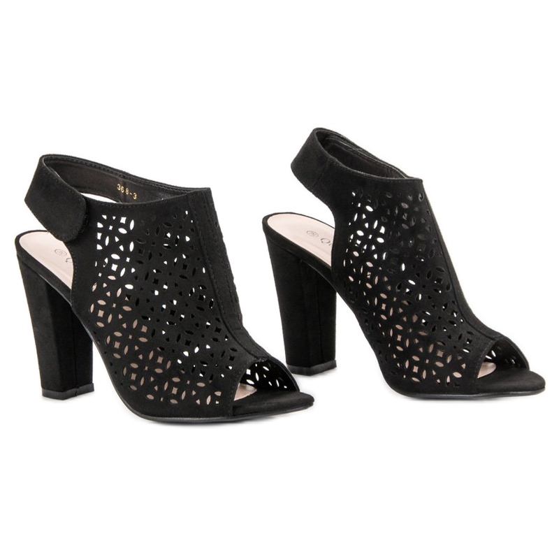 Queen Vivi Ažur sandale s gornjim dijelovima crno 2