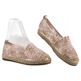 Lucky Shoes Čipkane espadrile u cvijeću ružičasta 3