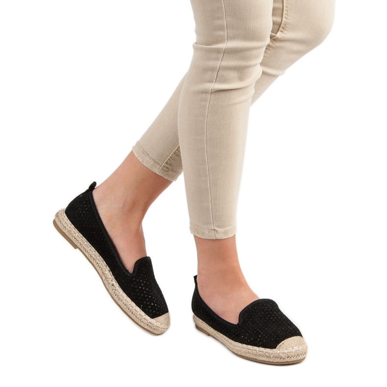 Lucky Shoes Black Openwork Lords crno 2