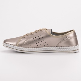 Kylie Kožne cipele na vezanje zlatni 2