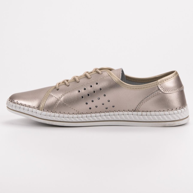 Kylie Kožne cipele na vezanje zlatna 2