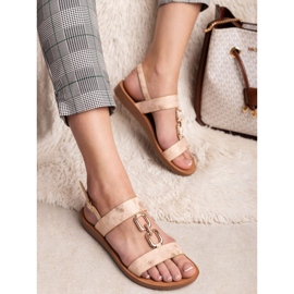 Vinceza Ravne sandale žuta boja ružičasta 2