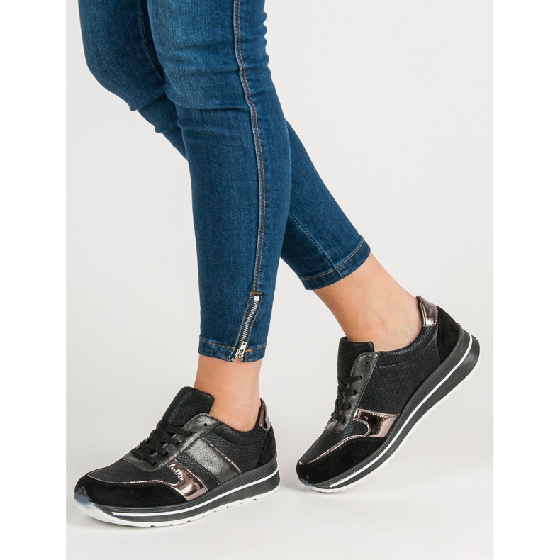 SHELOVET Sportske cipele na vezanje crna 2