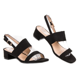 Small Swan Udobne sandale s visokim potpeticama crna 2