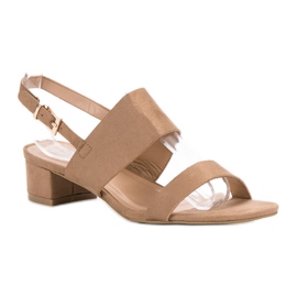 Small Swan Udobne sandale s visokim potpeticama smeđa 1