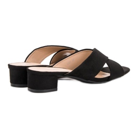 Small Swan Elegantne papuče od antilopa crno 2