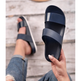 SHELOVET Udobne tamnoplave papuče plava mornarsko plava 2