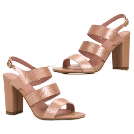 SHELOVET Ružičaste sandale na šanku ružičasta 1