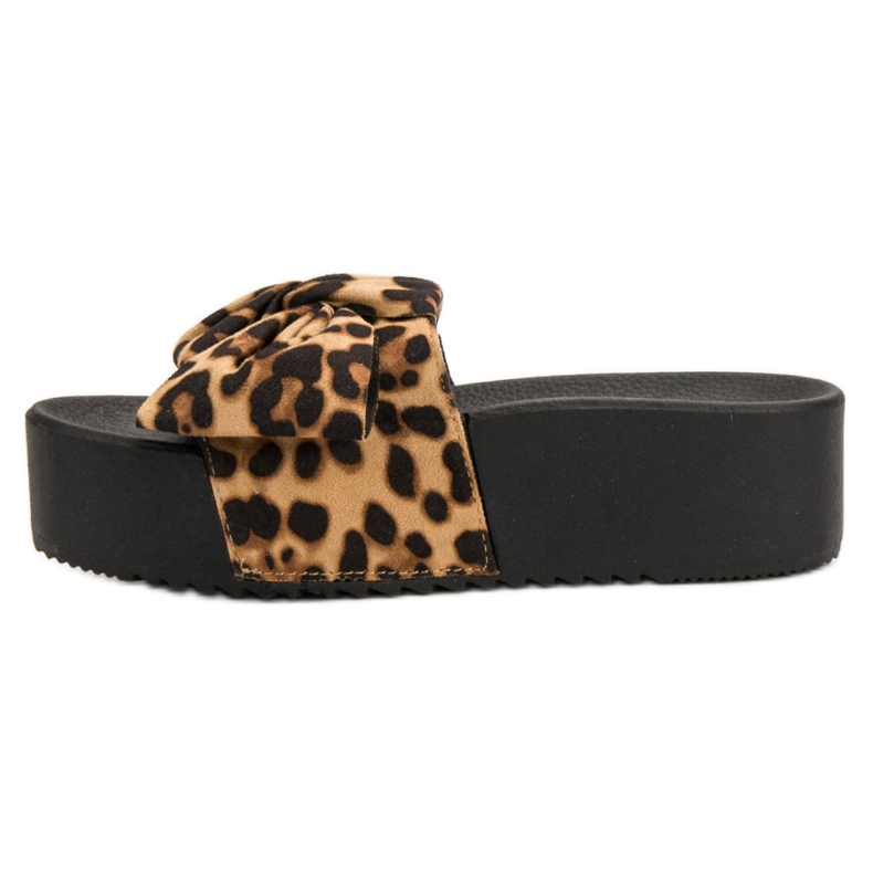 Queen Vivi Papuče od antilopa na platformi crno smeđa 1