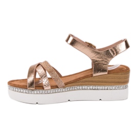 Seastar Modne sandale s kubnim cirkonijem žuta boja 1