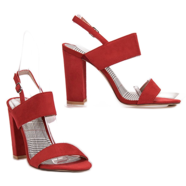SHELOVET Crvene sandale na šanku crvena 2