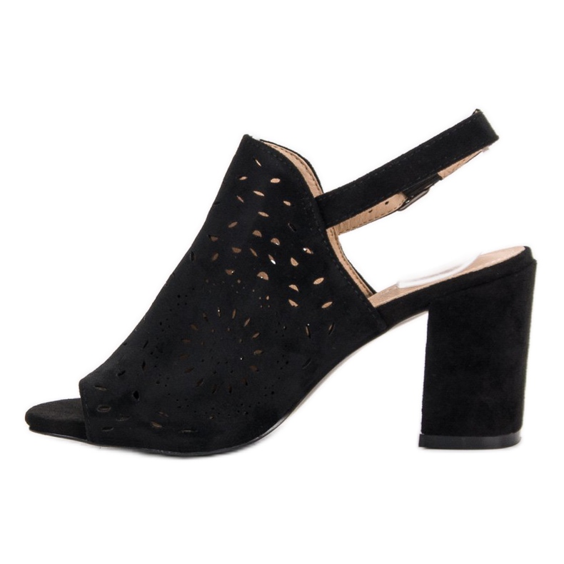 SHELOVET Zatvorene sandale od antilopa crna 2