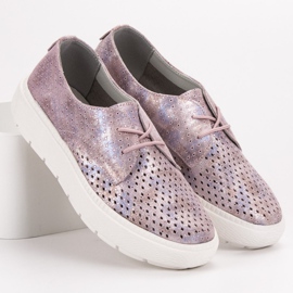 Goodin Lagane kožne cipele ružičasta raznobojna 1