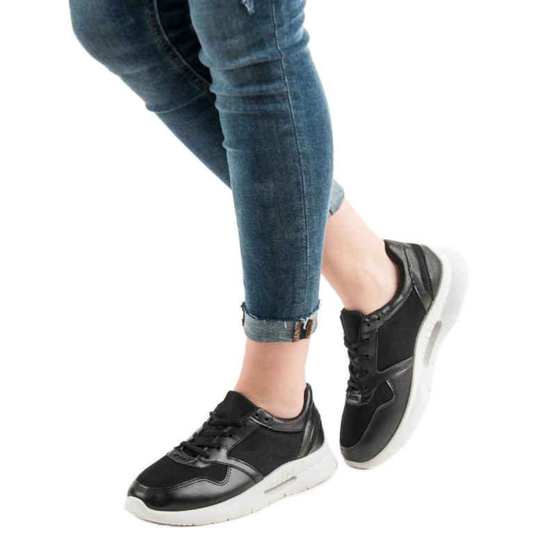 SHELOVET Sportske cipele na vezanje crna 2