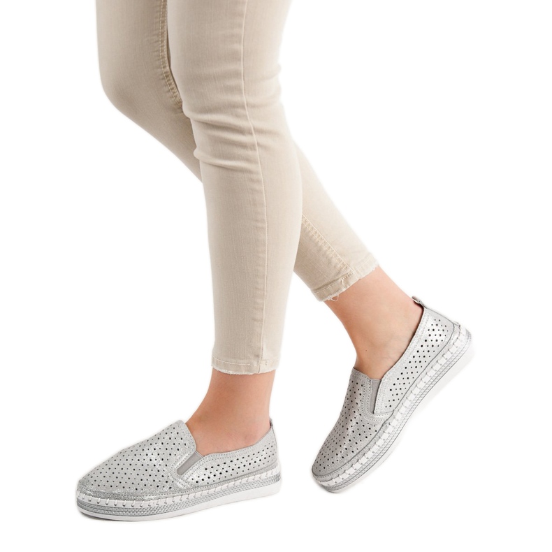 Goodin Srebrni kožni sliponi siva 1