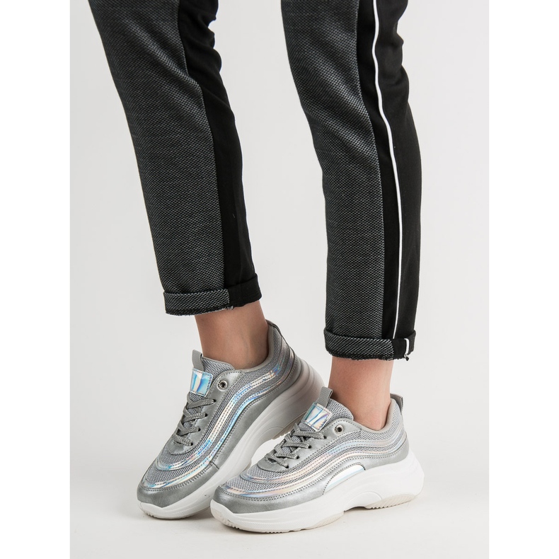 SHELOVET Tenisice na platformi siva 2