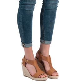 Anesia Paris Modne sandale na klin smeđa 1