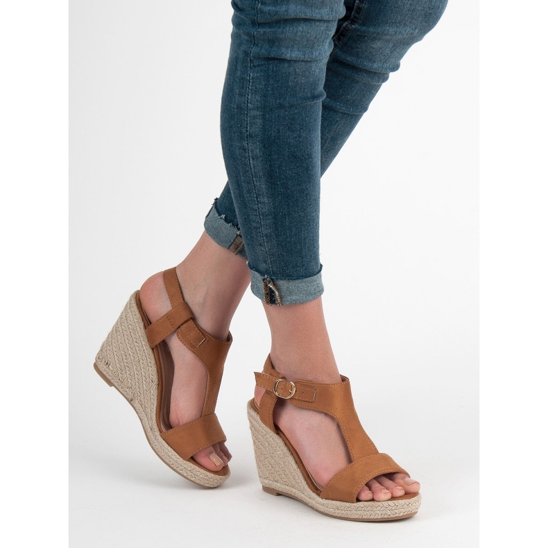 Anesia Paris Modne sandale na klin smeđa 2