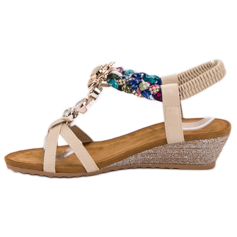 SHELOVET Sandale s ukrasima smeđa 2