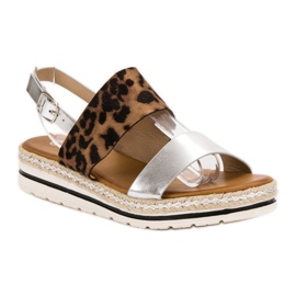 SHELOVET Udobne sandale smeđa siva 1