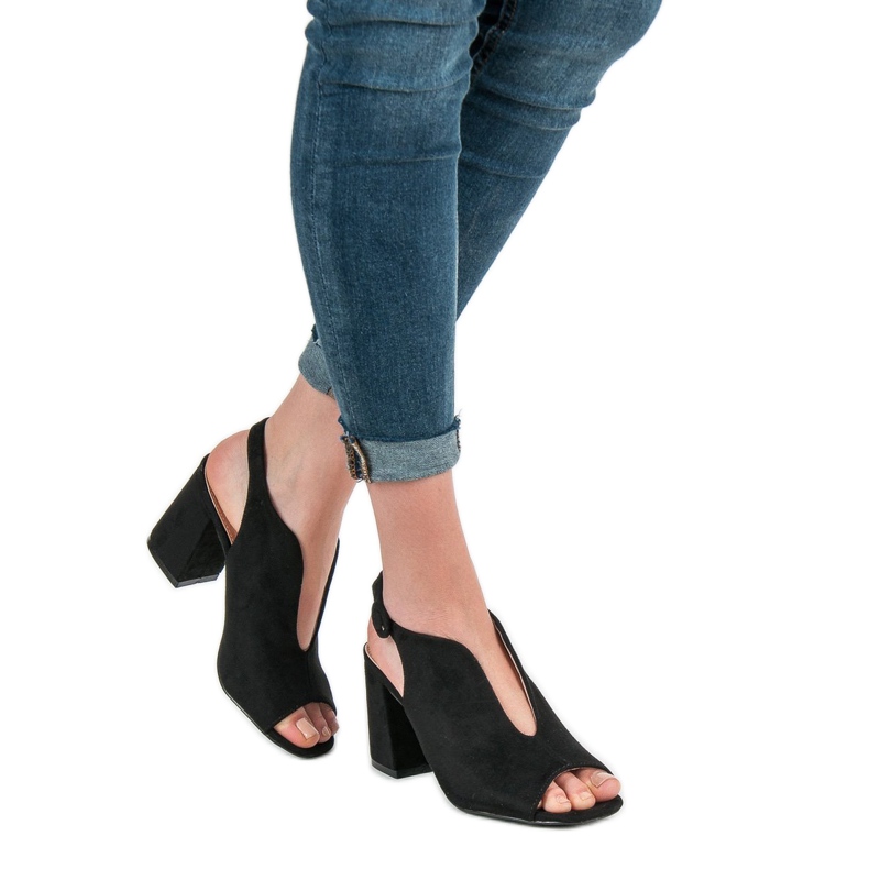 Milaya Ugrađene sandale crno 2