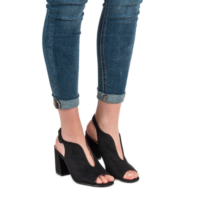 Milaya Ugrađene sandale crno 1