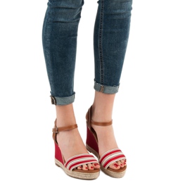 Primavera Ležerne sandale na klin crvena 2