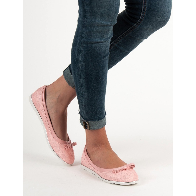 SHELOVET Balerina s čipkom ružičasta 1