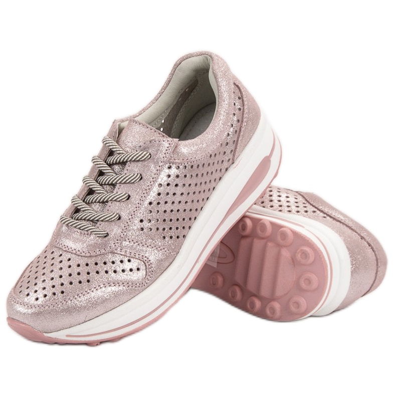 Filippo Kožne cipele od brokata ružičasta 1