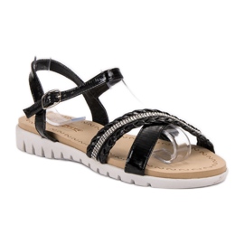 Groto Gogo Sandale s kristalima crno 1