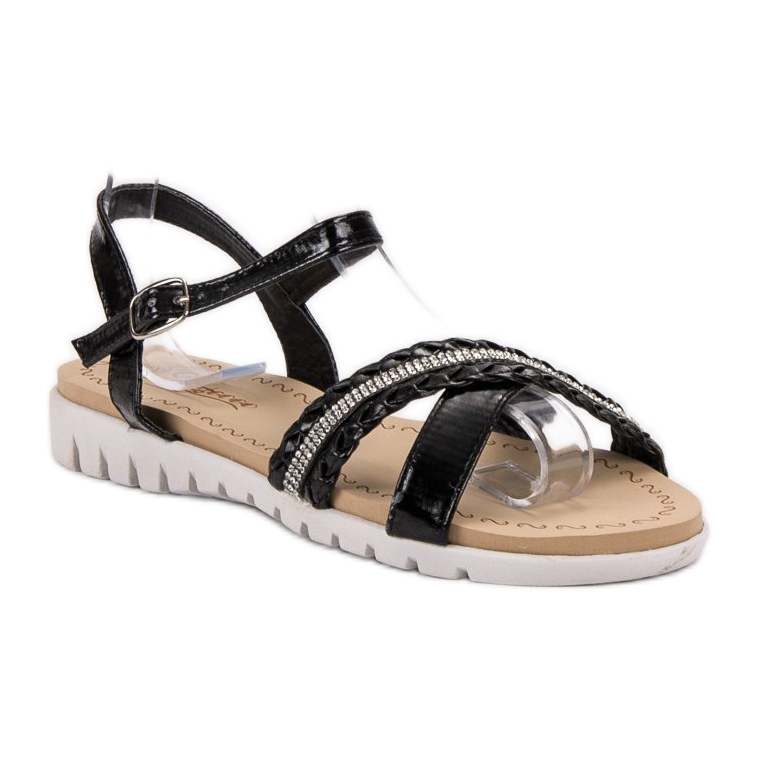 Groto Gogo Sandale s kristalima crna 1