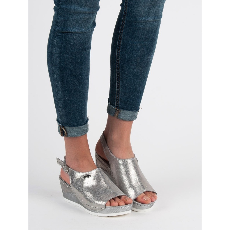 Filippo Sandale odjevene u kožu siva 1