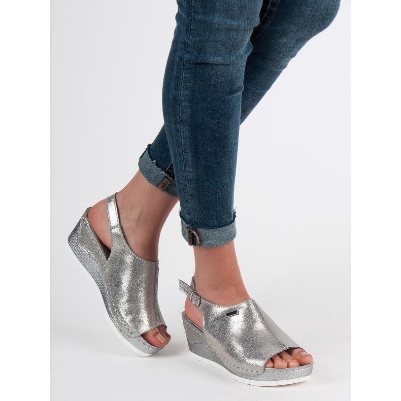 Filippo Sandale odjevene u kožu siva 2