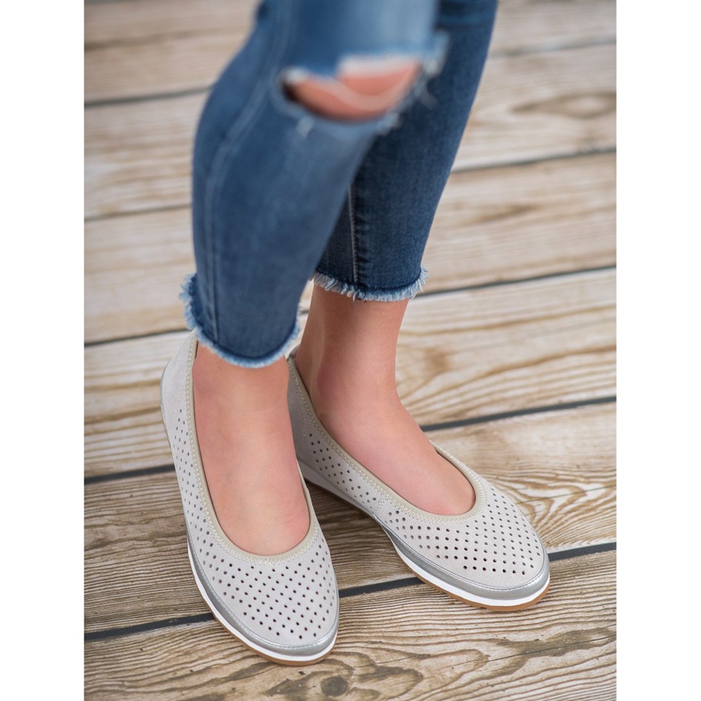 Filippo Kožne balerinke siva 2