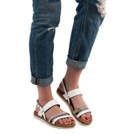 SHELOVET Sandale s kubnim cirkonijem bijela 2