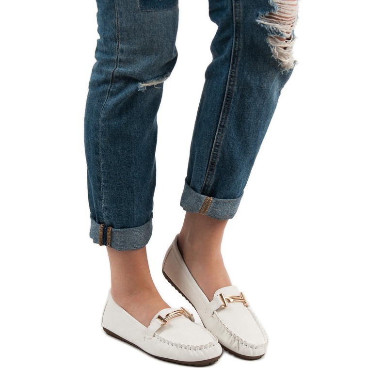 Top Shoes Ženske bijele mokasine bijela 1