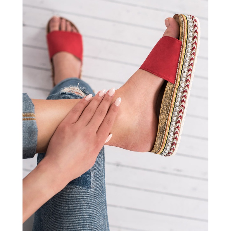 Cm Paris Papuče na platformi crvena 1