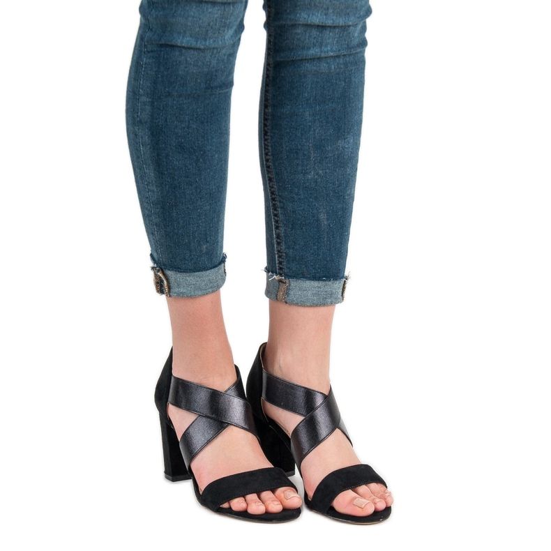 Evento Sandale na klizanje s elastičnom trakom crna 2