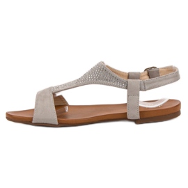 SHELOVET Sandale s kristalima siva 1