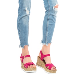 JESSY ROSS Sandale od antilopa fuksije ružičasta 1