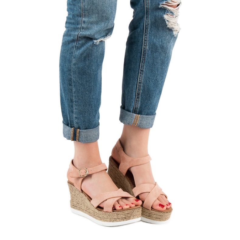 JESSY ROSS Sandale u prahu od antilopa ružičasta 1