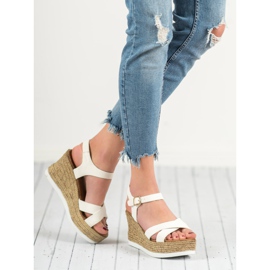 JESSY ROSS Bijele sandale od antilopa bijela 1