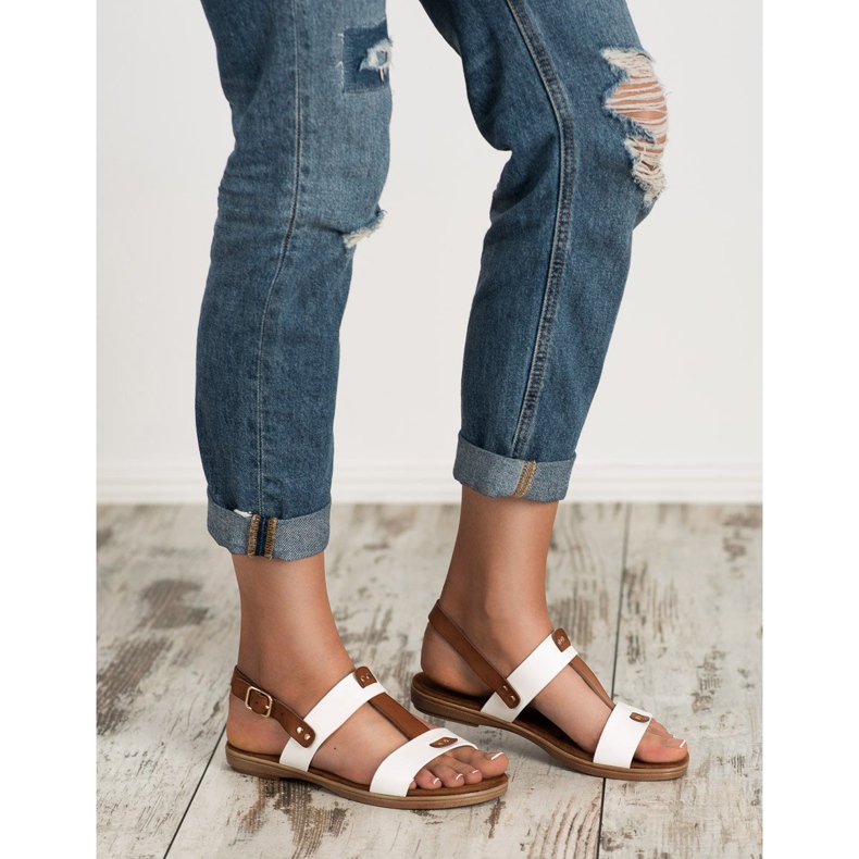 Evento Sandale na kopčanje bijela smeđa 1