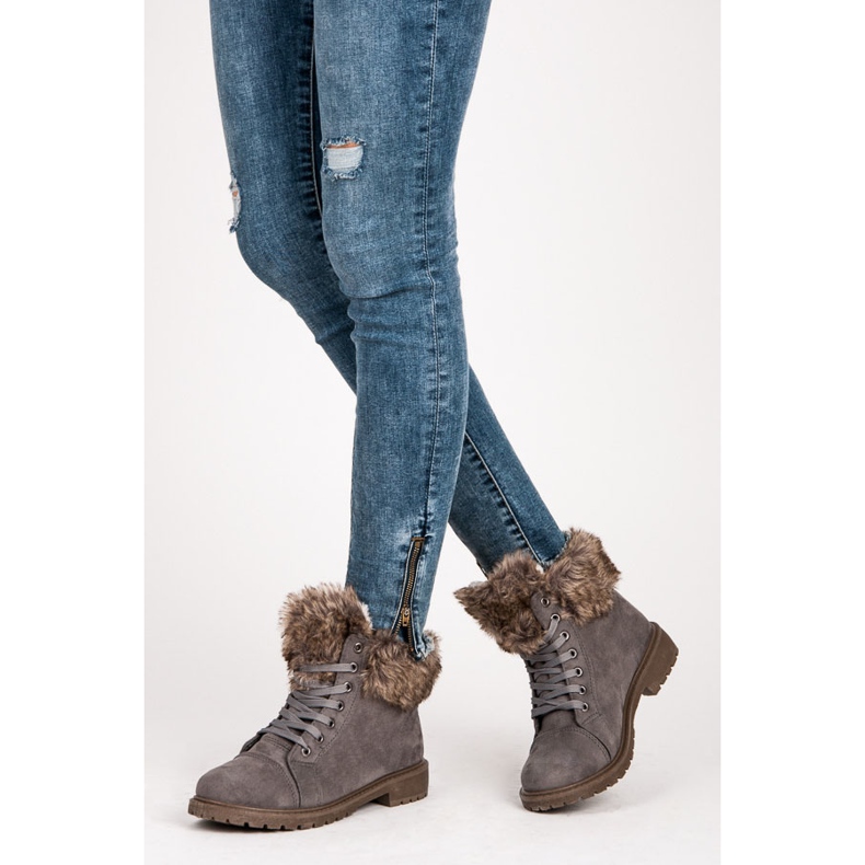 New Tlck Traperi za antilop s krznom siva 1