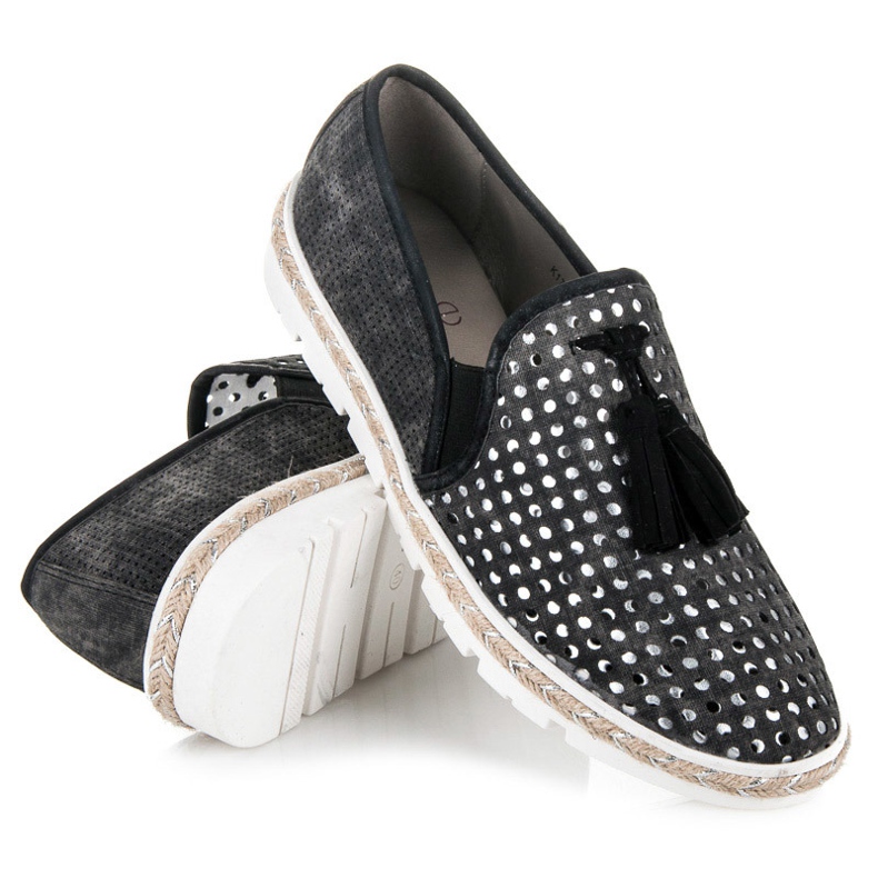 Kylie Ažurne slipony espadrile crno 1