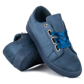 Ideal Shoes Suede tenisice s vrpcom plava 1