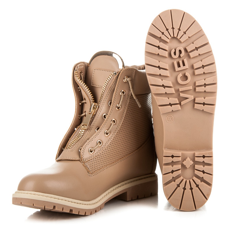 Vices Traperi se zakopčavaju patentnim zatvaračem smeđa 1