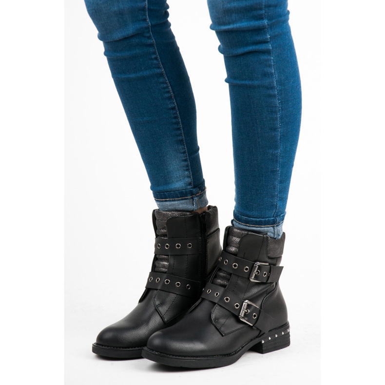 Erynn Modni radnici zakopčani patentnim zatvaračem crna 2