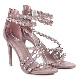 Seastar Sandale na visoke pete zakopčane patentnim zatvaračem ljubičasta 1